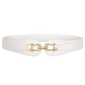 Wide Elastic Belts For Women Stretch Ladies Waist Belt Fashion Gold Buckle,🐺